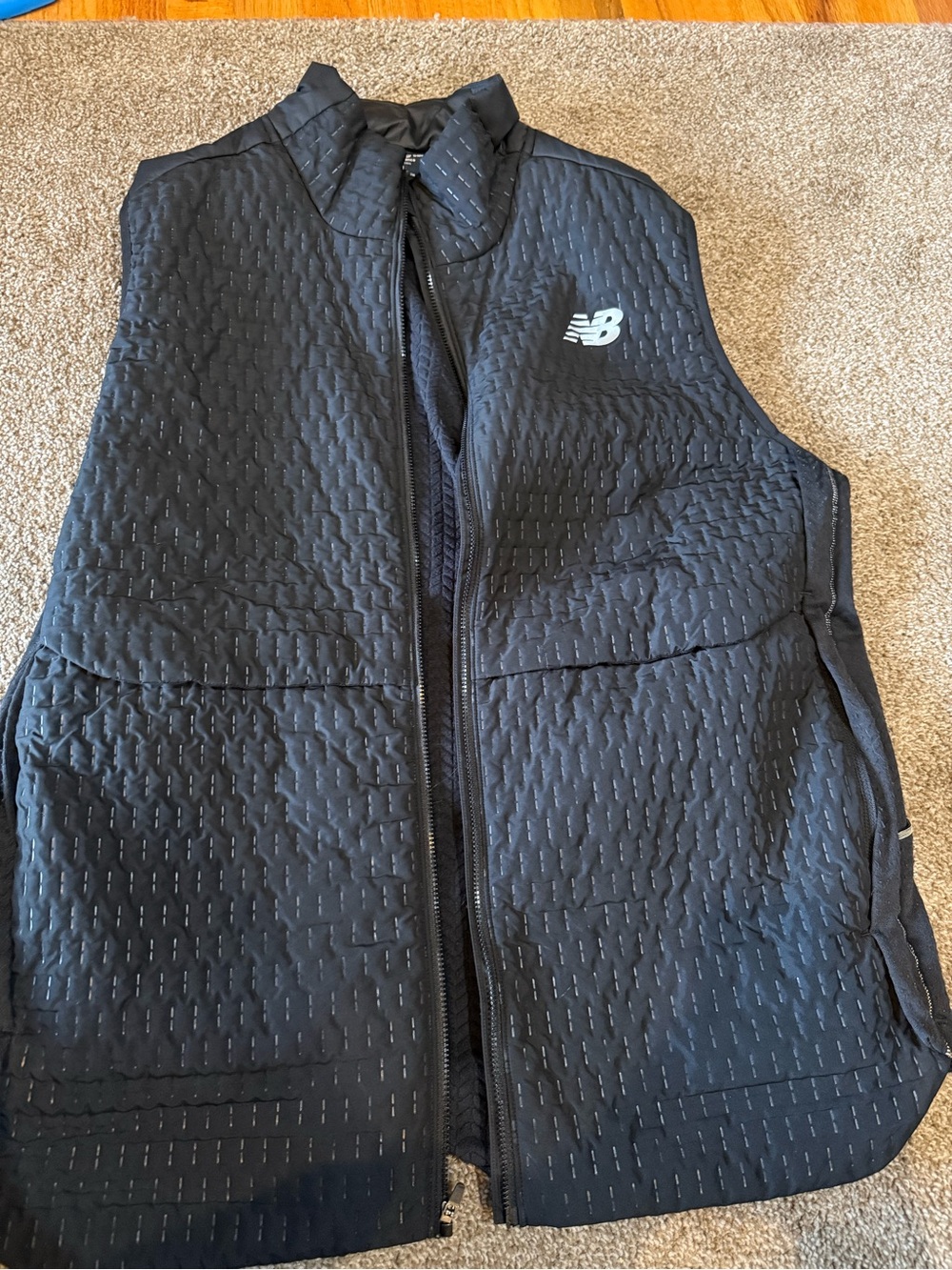 New Balance Black Quilted Active Vest with NB Logo